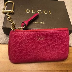 GUCCI Fuchsia Key Cles/Card Holder